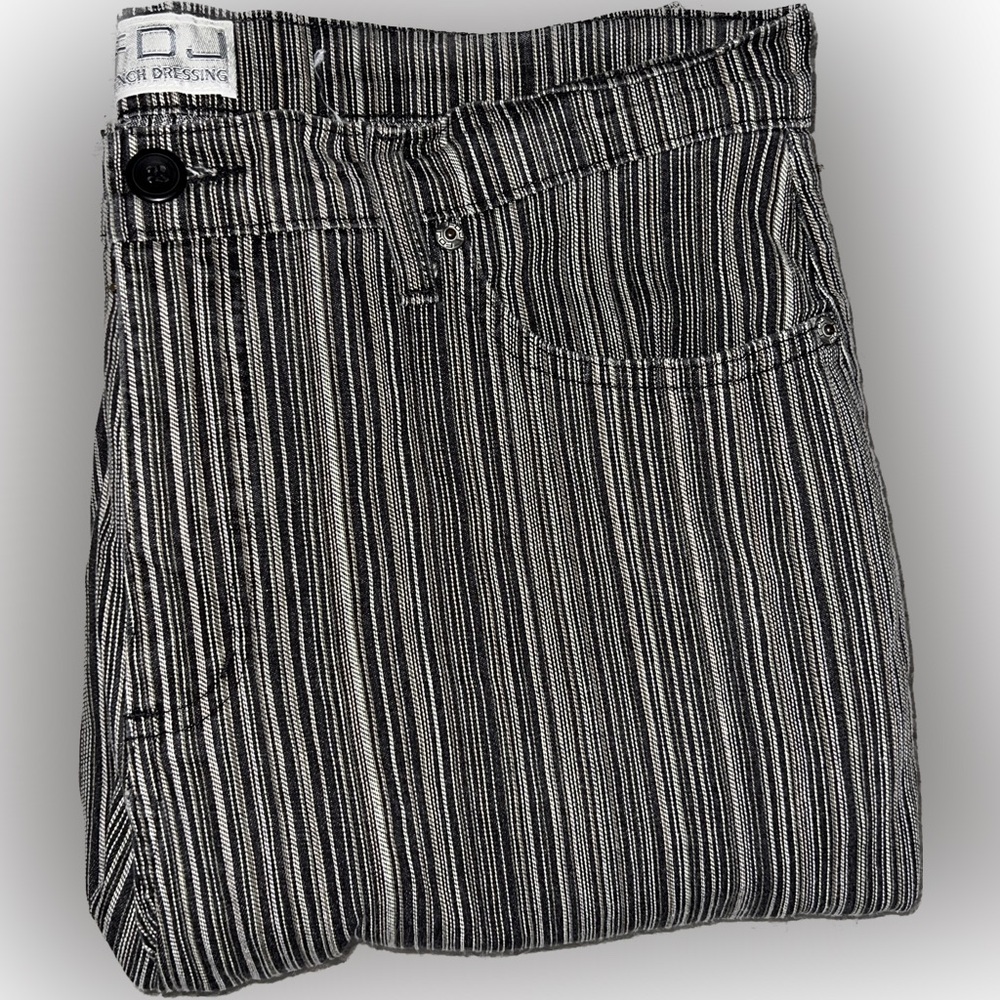 French Dressing Black and White Striped Capris